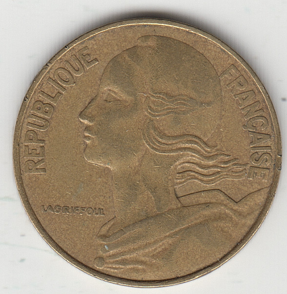 France 20 Centimes 1977 as shown