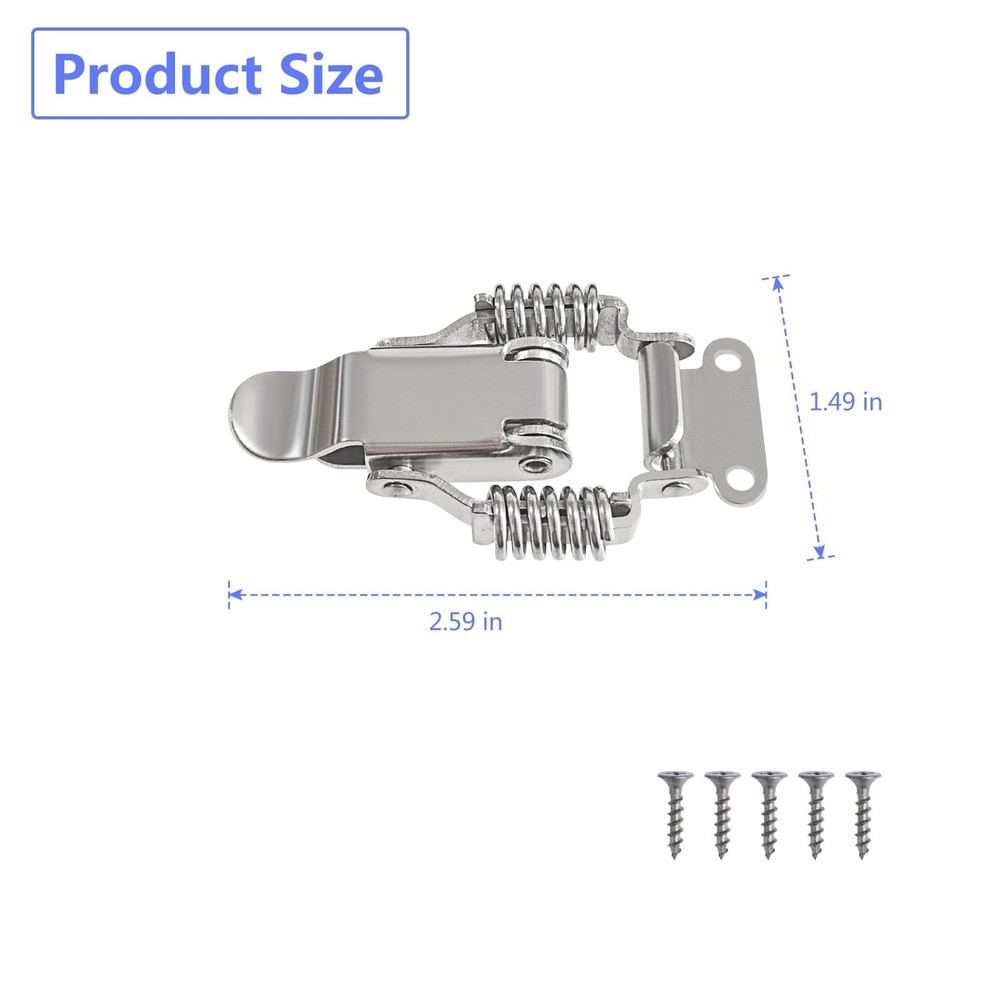 Spring hasp Toolbox Toggle latches Lock，Stainless Steel 304 Toolbox Draw