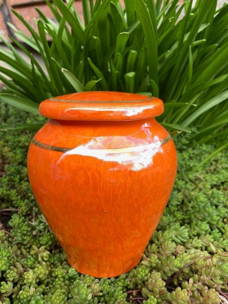 Handmade Ceramic Cremation Urn in Ruby Red, small size for pet ashes, 50 ci