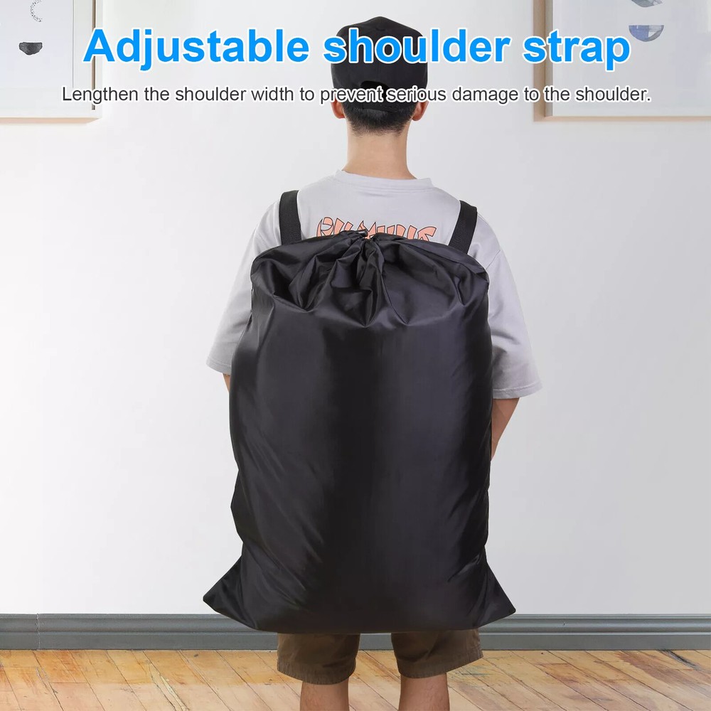 Laundry Bag Backpack Sturdy Laundry Bag, Shoulder Straps Drawstring Heavy Duty