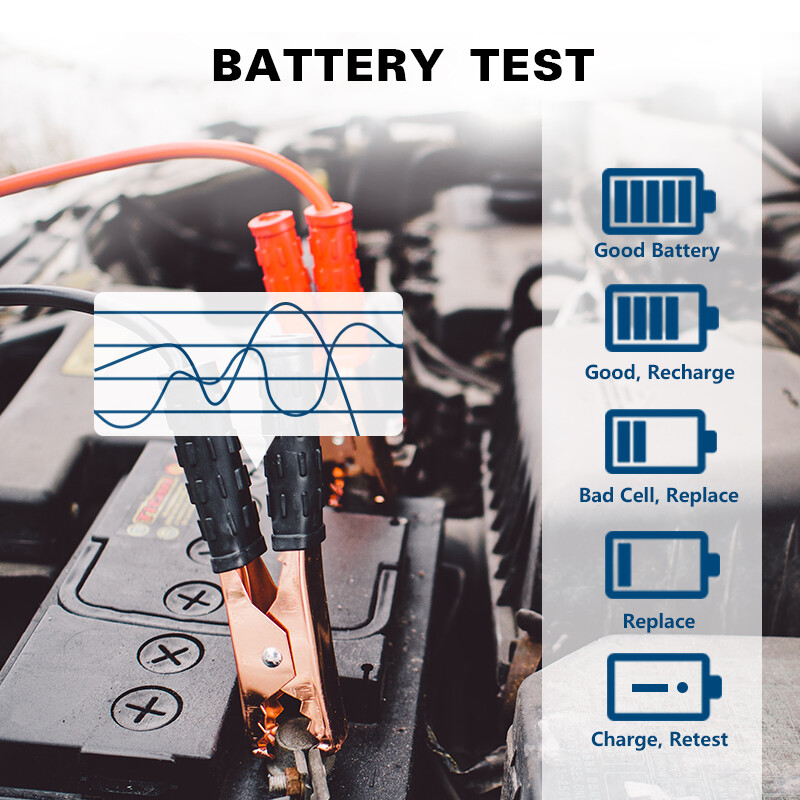 12V Battery Tester Auto Digital Analyzer Vehicle Car Test Tool OBD 100-2000CCA