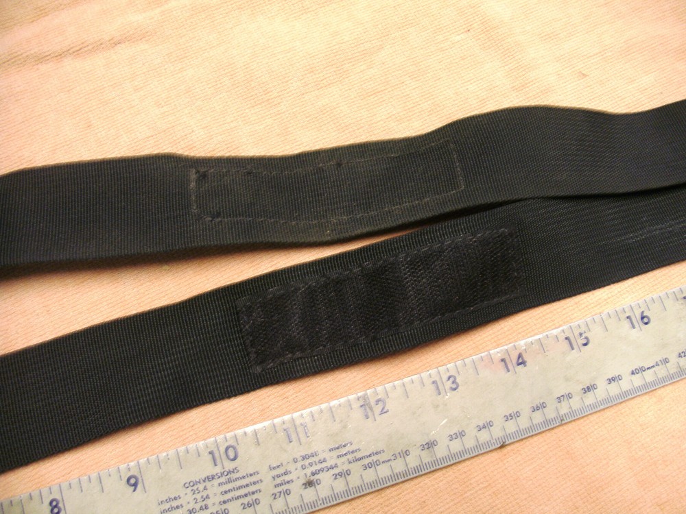 Black Nylon Hook & Loop Belt, Sleeping Bag Strap? Uses Unknown See Pictures