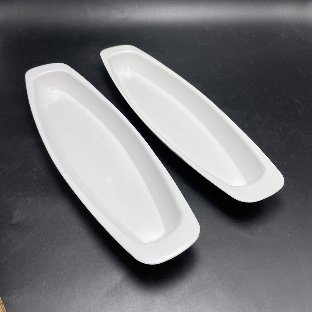 2 George Foreman White Plastic 12.5” Drip Trays Replacement Pieces