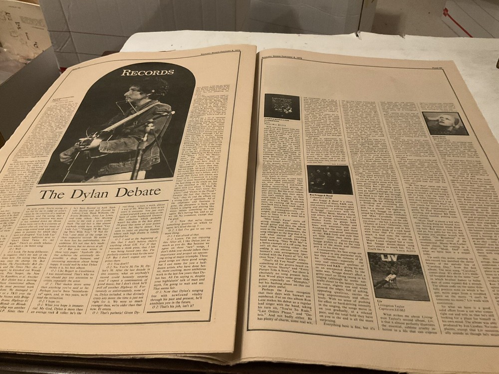 ROLLING STONE MAGAZINE January 5 1972 Cat Stevens Bob Dylan Flat