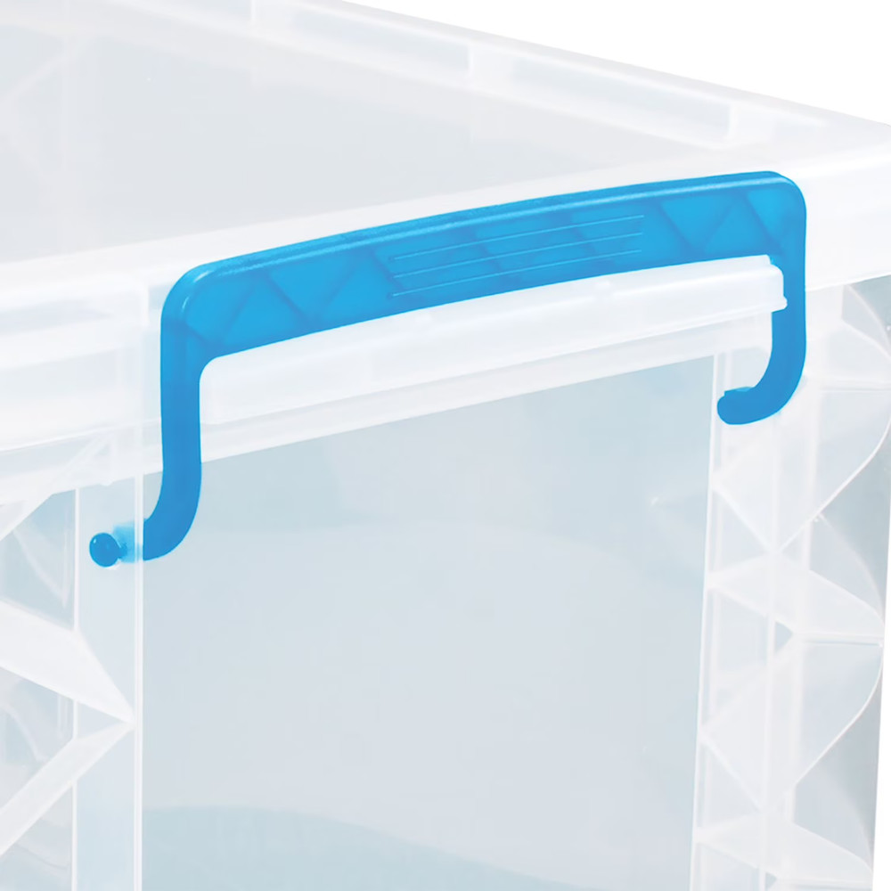 Super Stacker Storage or Hanging File Box with Blue Lid Locking Handles