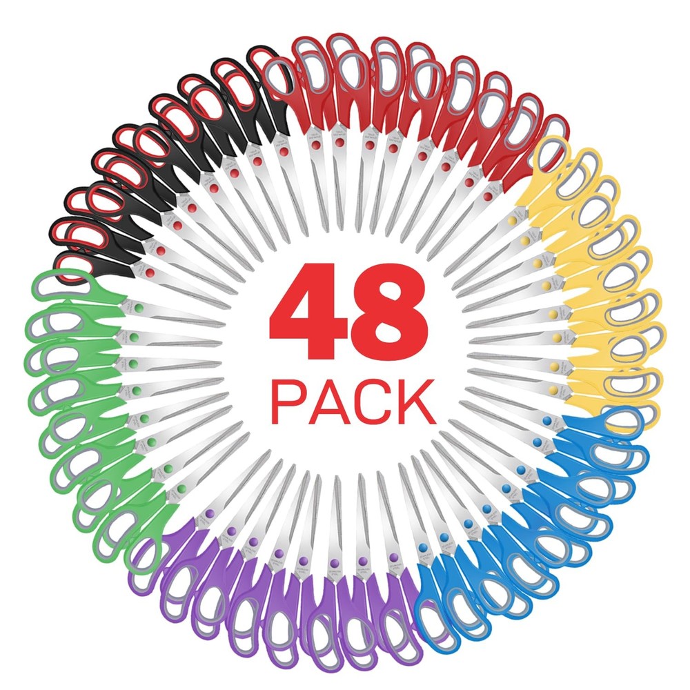 48 Packs 8 Inch Sewing Craft Scissors Bulk Multipurpose Heavy Duty Sharp