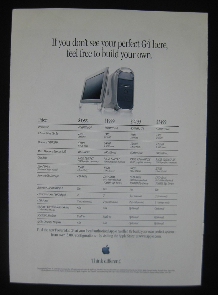 Vintage 1999 Apple Computer Power Mac G4 Brochure Advertisement