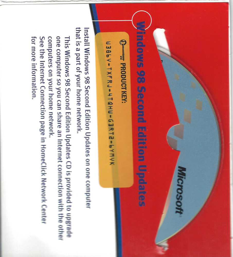 RARE MICROSOFT 3COM HOMECLICK NETWORK SOFTWARE + WINDOWS 98 SE UPGRADE +MS GAMES