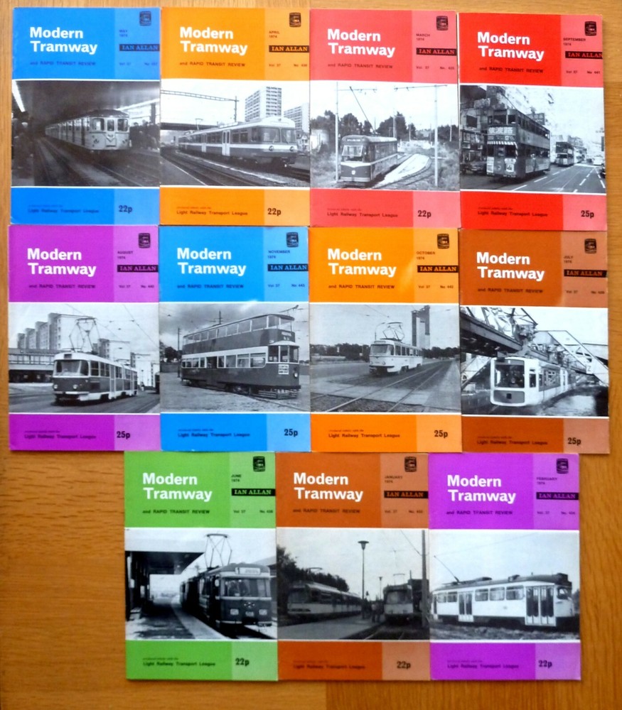 11 Modern Tramway Magazines 1974