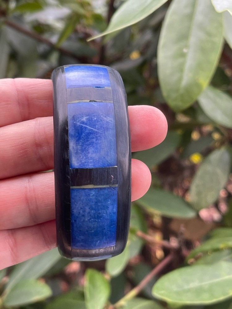 Black & Blue Plastic Bangle Bracelet