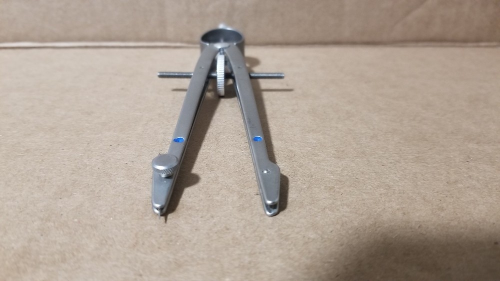 Vintage Vemco Blue Dot Drafting Compass-Missing Screw & Pointer Working , VGC