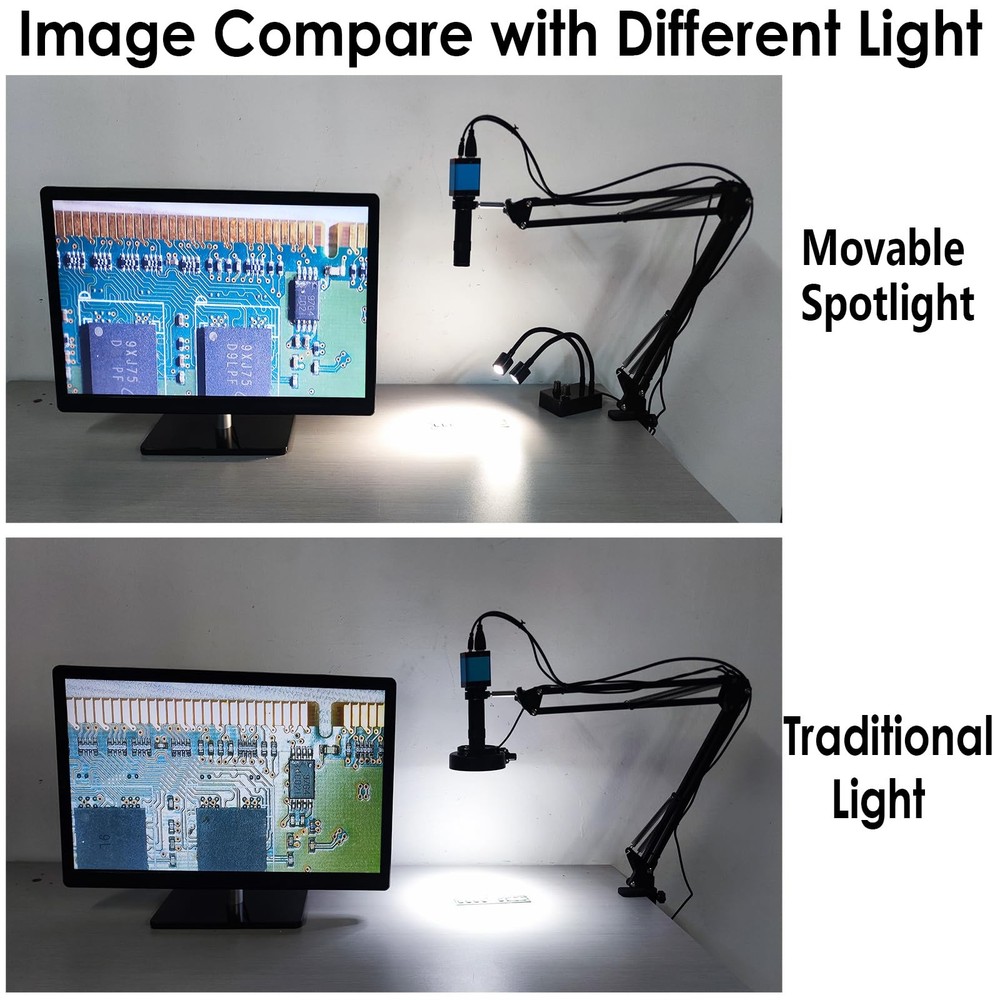 Microscope Light Source, USB Desk Dual Gooseneck Lights LED Mini Spot Light I...