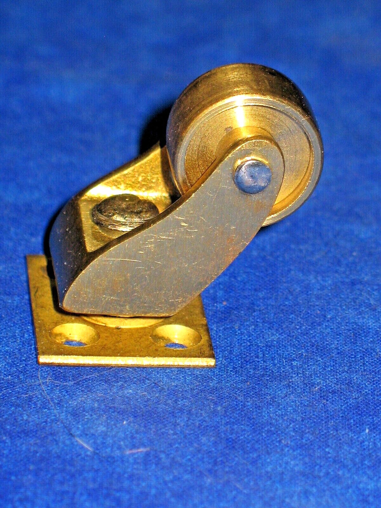 Small Cast Solid Brass Wheels Set Four Satin Finish Lacquered Ready To Use