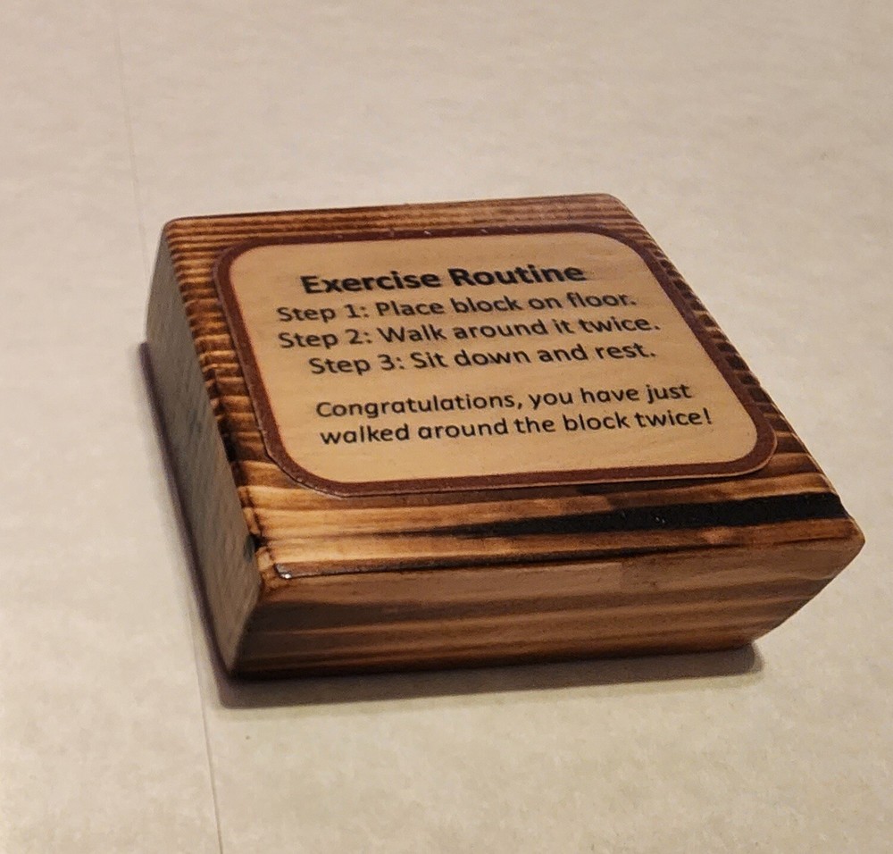 Exercise Routine Block - Gag gift, Christmas present, weight loss