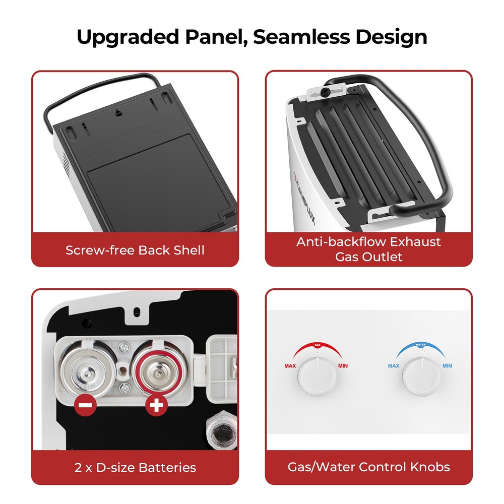 1.32 GPM Tankless Water Heater Portable Propane Outdoor Camping Shower OPEN BOX