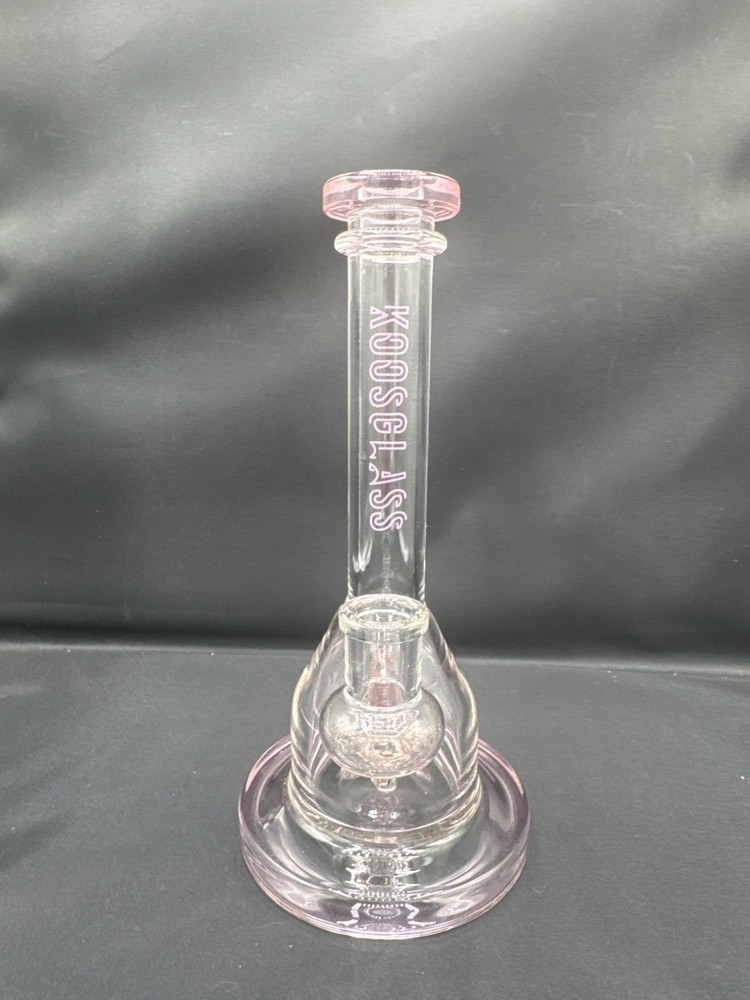 Koos Glass Pink & Clear 8" Water Pipe