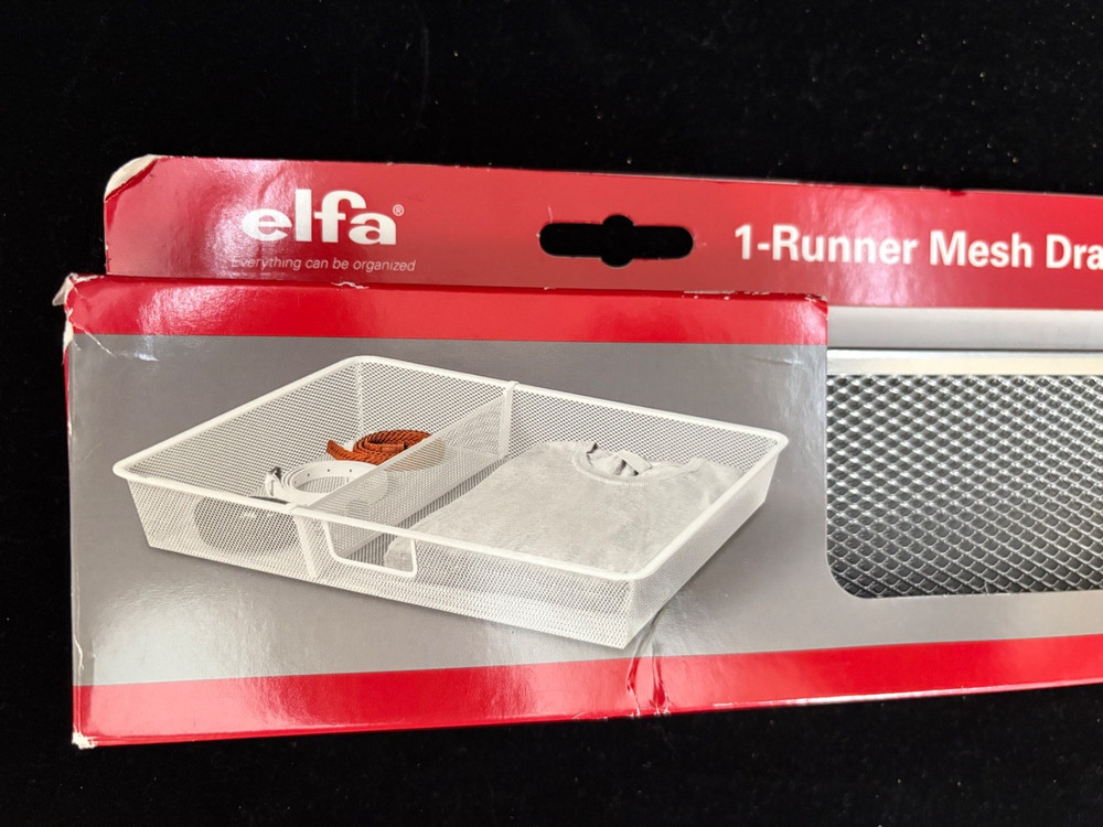 Elfa 17"-3 1/8" 2-Runner Mesh Drawer Divider Platinum Pkg/2