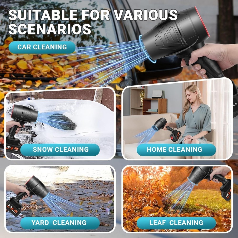 2025 Upgraded Leaf Blower with Dual 21V Batteries & Efficient Clean Technology