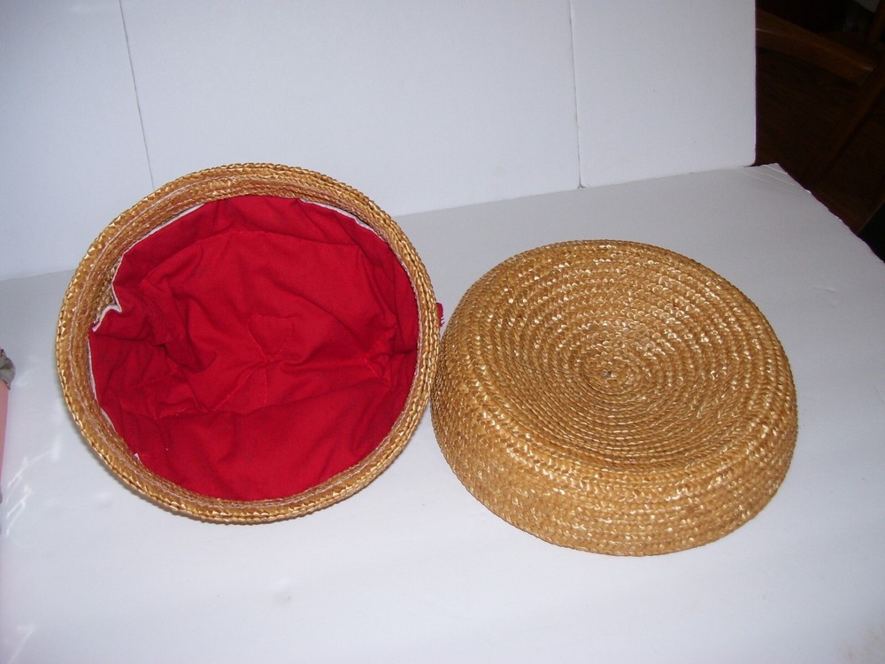 Vintage Straw Nesting Double Bunny Basket