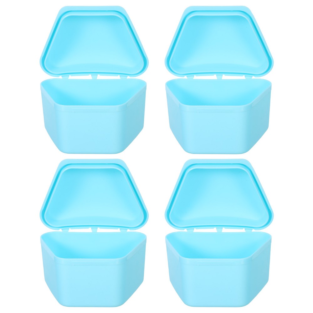4 Pcs Braces Storage Container Denture Travel Case Leak Proof Retainer