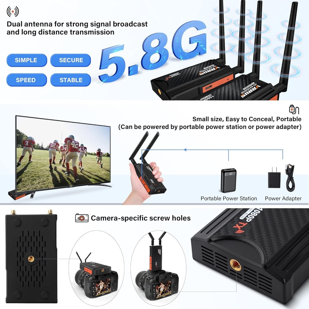 Wireless HDMI Transmitter and Receiver,250m(820ft) Extender...