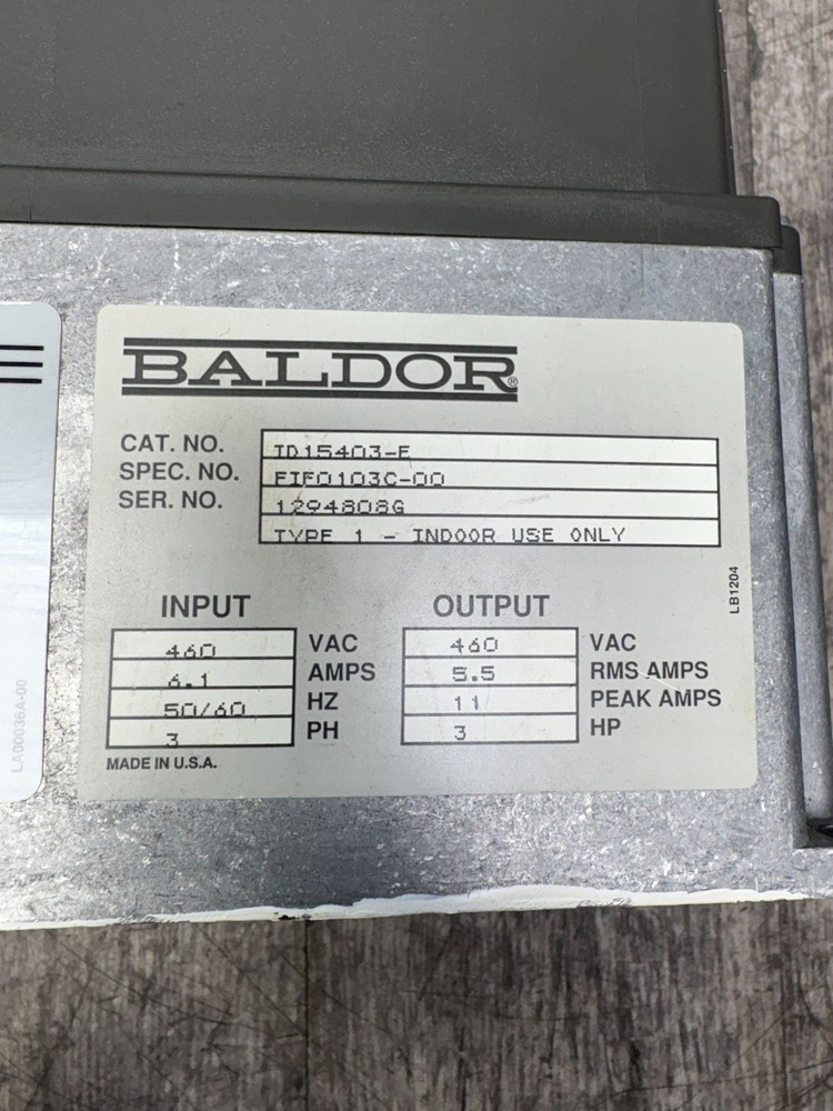 BALDOR ADJUSTABLE SPEED DRIVE ID15403-E