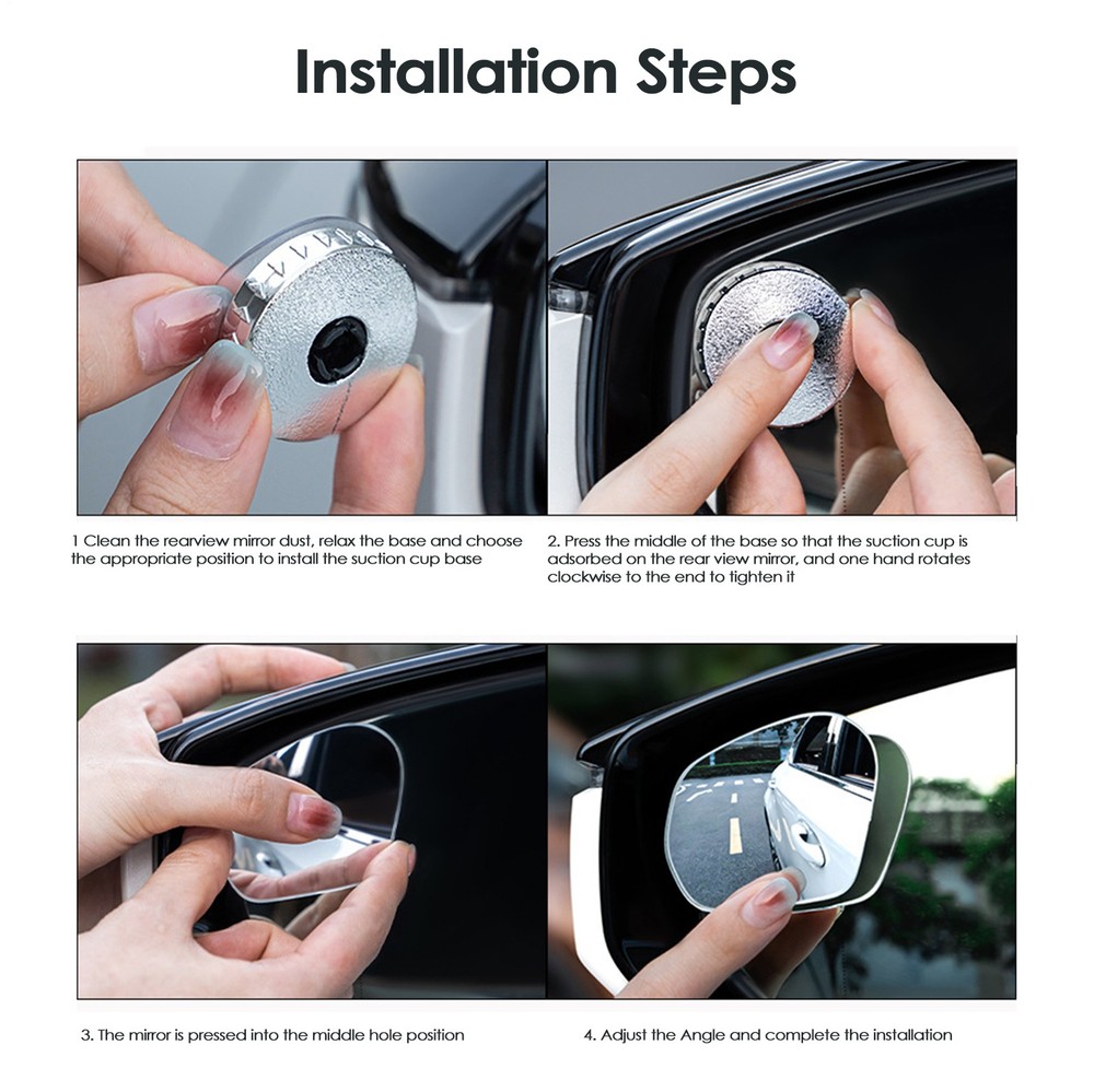 2PCS Blindspot Mirror For Car | Wide Angle Side Mirror Blindspot 360° Adjustable