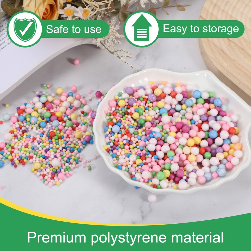Foam Beads, 7-9mm Mini Small Balls Polystyrene Beads Gold