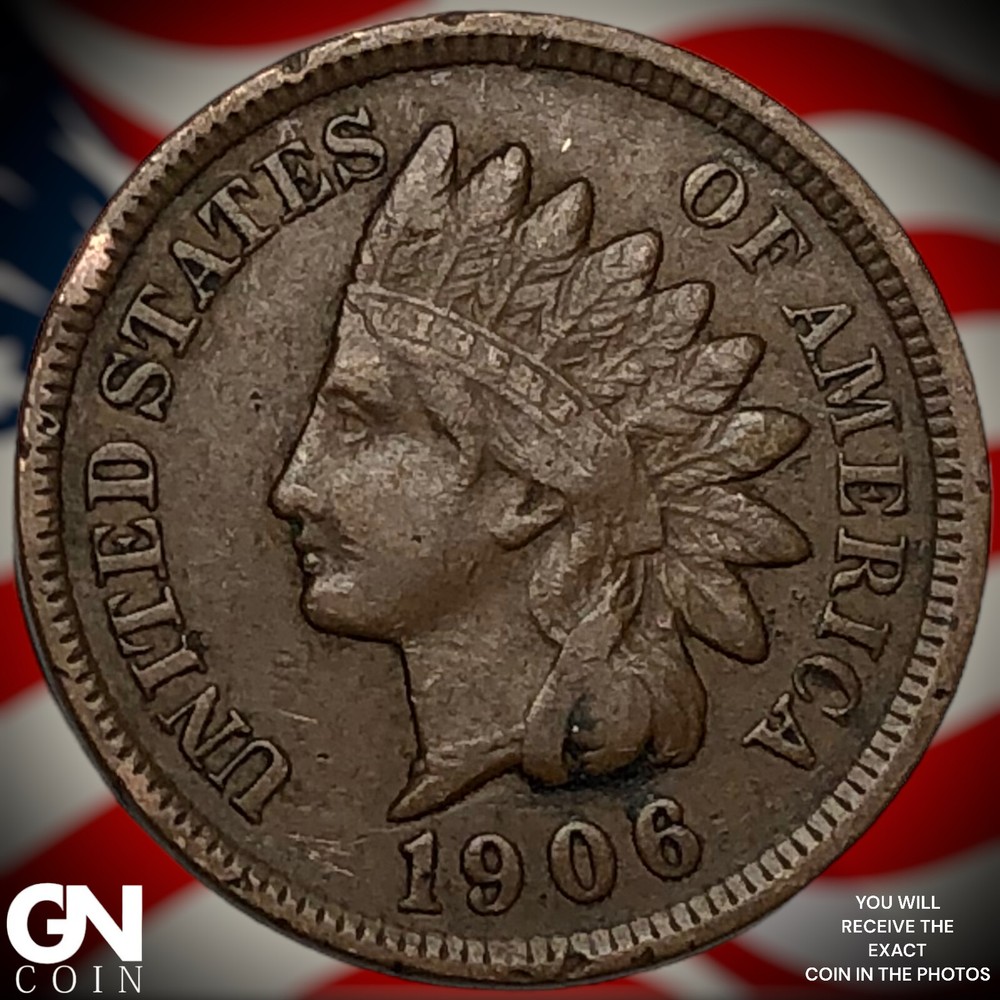 1906 Indian Head Cent Penny X0843