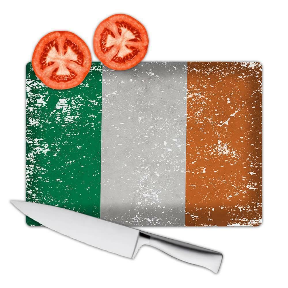Gift Cutting Board : Ireland Flag Retro Artistic Irish Expat Country