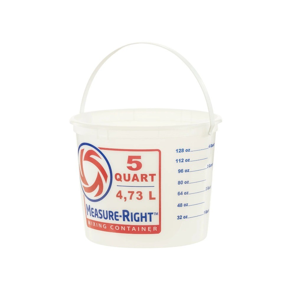 5 Quart Round Plastic Mixing Bucket with Handle Translucent 2-Pack