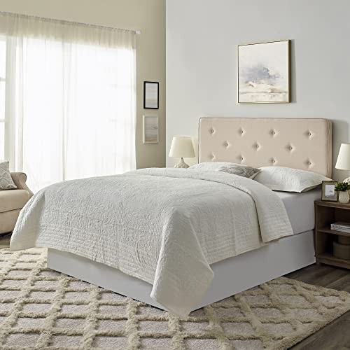Maxwell Tufted Upholstered Headboard Queen Beige