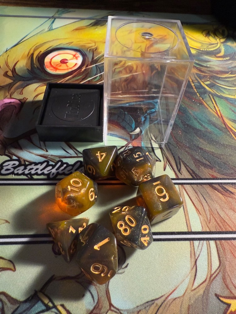 7 Piece Polyhedral Dice Set For Tabletop Gaming. (NEW), Includes Case!!! (D04)