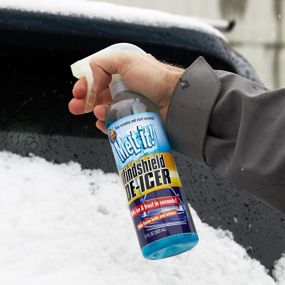 Instant Ice Melting Spray - 17 Fl Oz De-Icer for Windshields, Windows & Mirrors