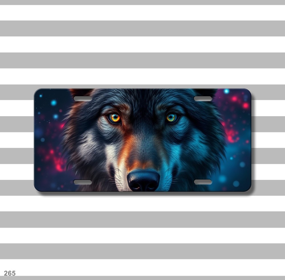 Beautiful Wolf License Plate Optional Text Front Plate Unique Gift