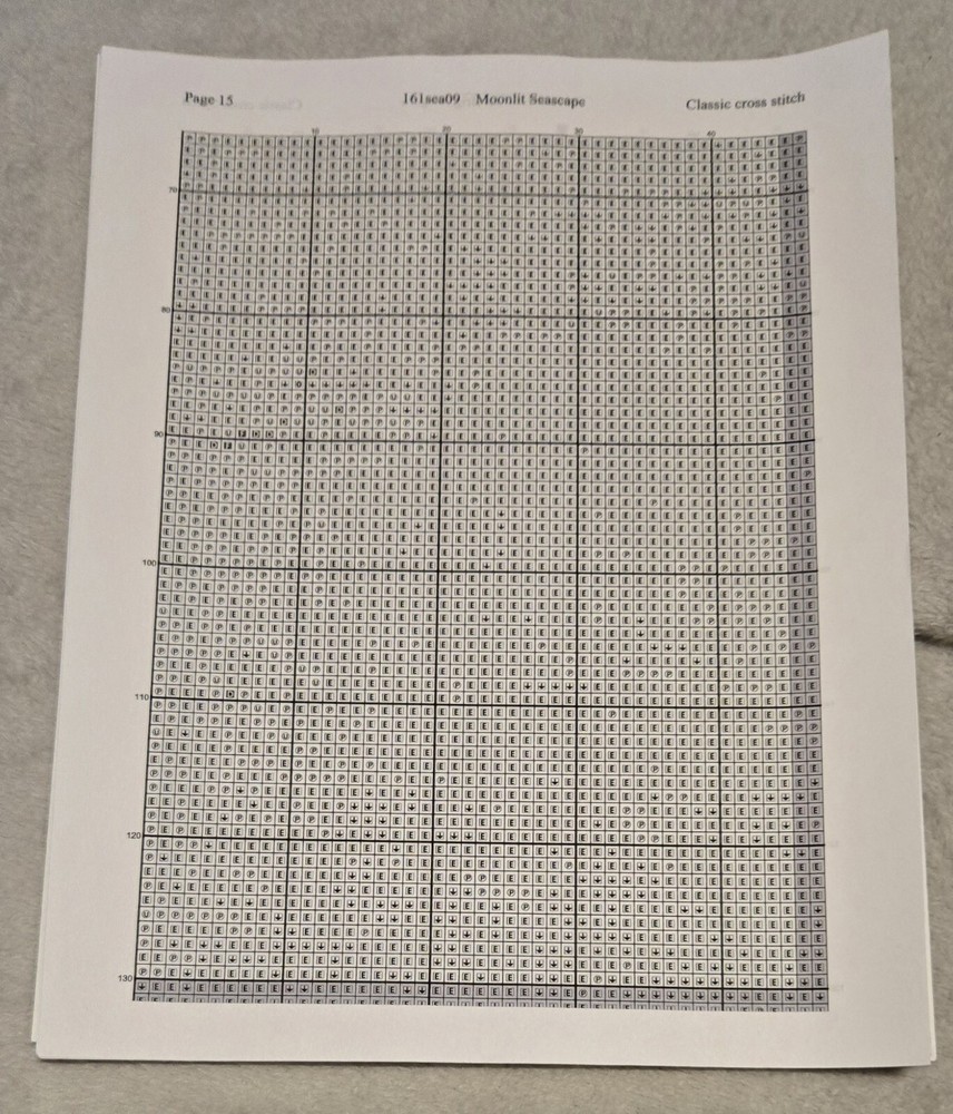 Classic Cross Stitch Pattern Moonlit Seascape