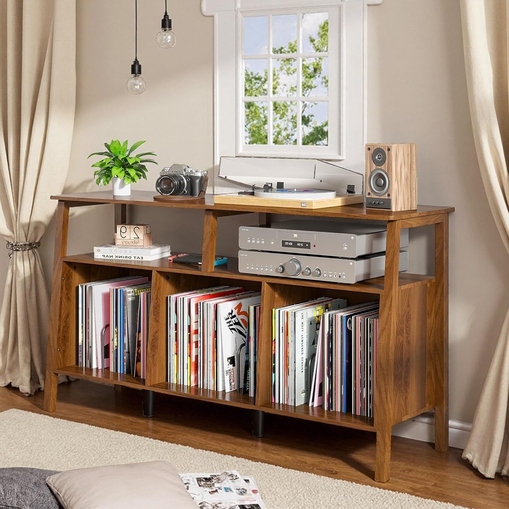 Large Record Player Stand,Mid Century Turntable Stand Table