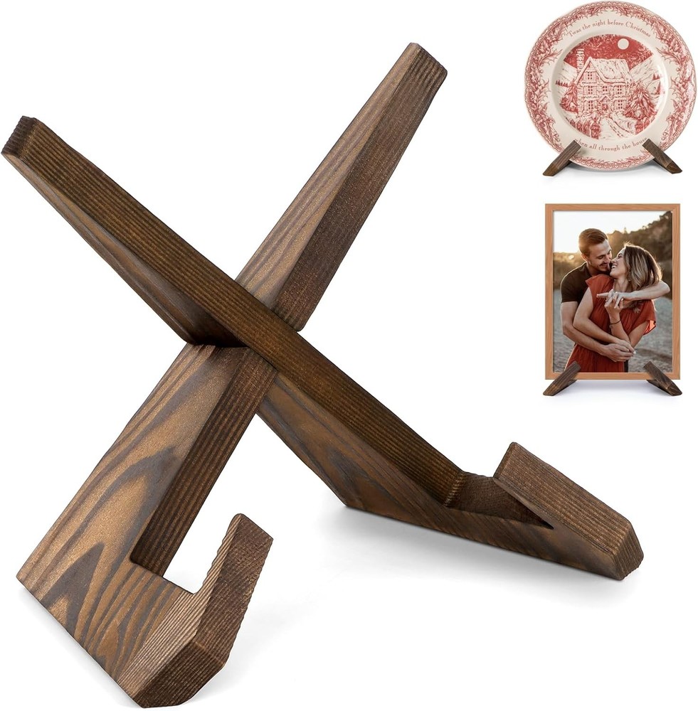 Wood Plate Display Stand Table Easel
