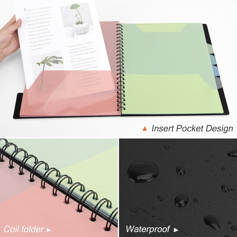 Clipboard with Folder Organizer, 12 Pockets Project Organizer - Refillable Li...