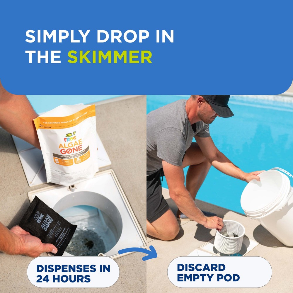 FROG Algae Solution - Dry Formula for Green & Yellow Algae in Pools up to 30K...
