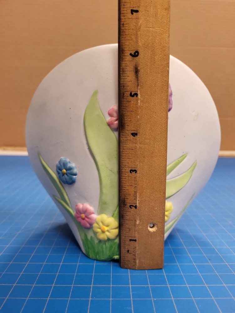 Vintage Easter Bunny Rabbit Plate 3D Relief Spring Decor Ceramic Display 6 inch