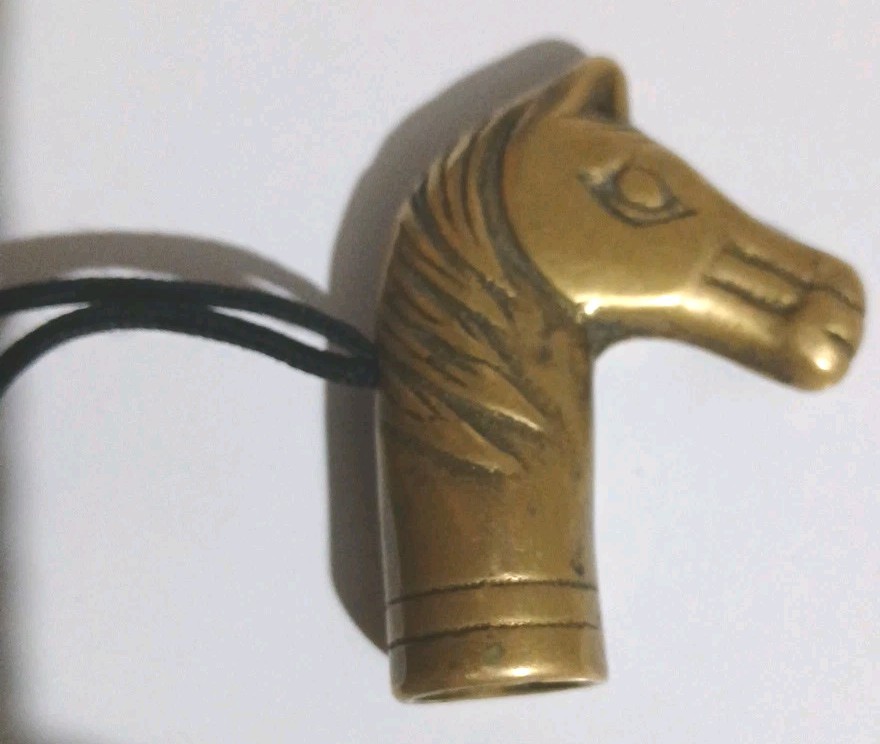 BRASS HORSES HEAD HANDLE VINTAGE