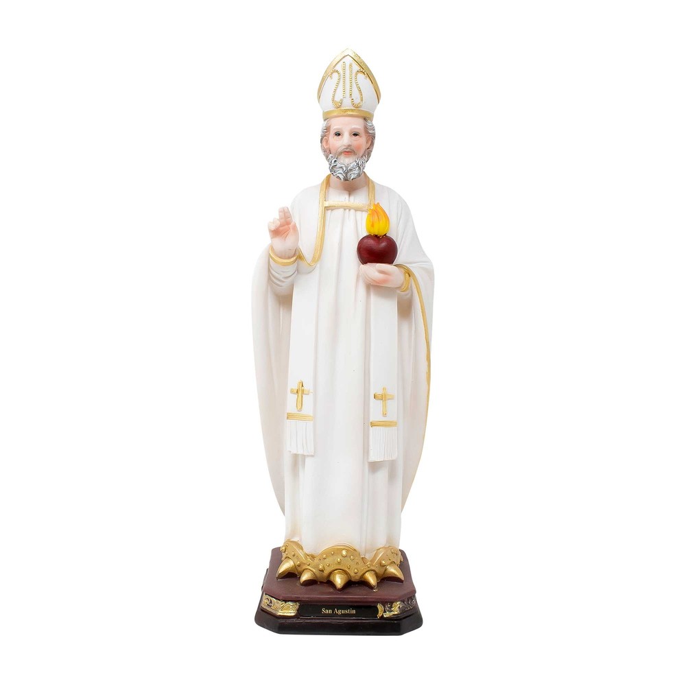 MrcjSales - St. Augustine Resin Statue - Multiple Sizes |Altar, Home Decor | Det