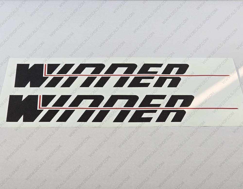 WINNER BOAT LOGO V1 DECALS 18" x 3" 2pcs.