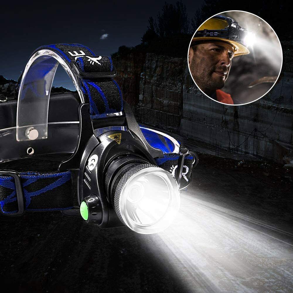 1200000LM Super Bright LED Headlamp Rechargeable Headlight Head Lamp Flashlight