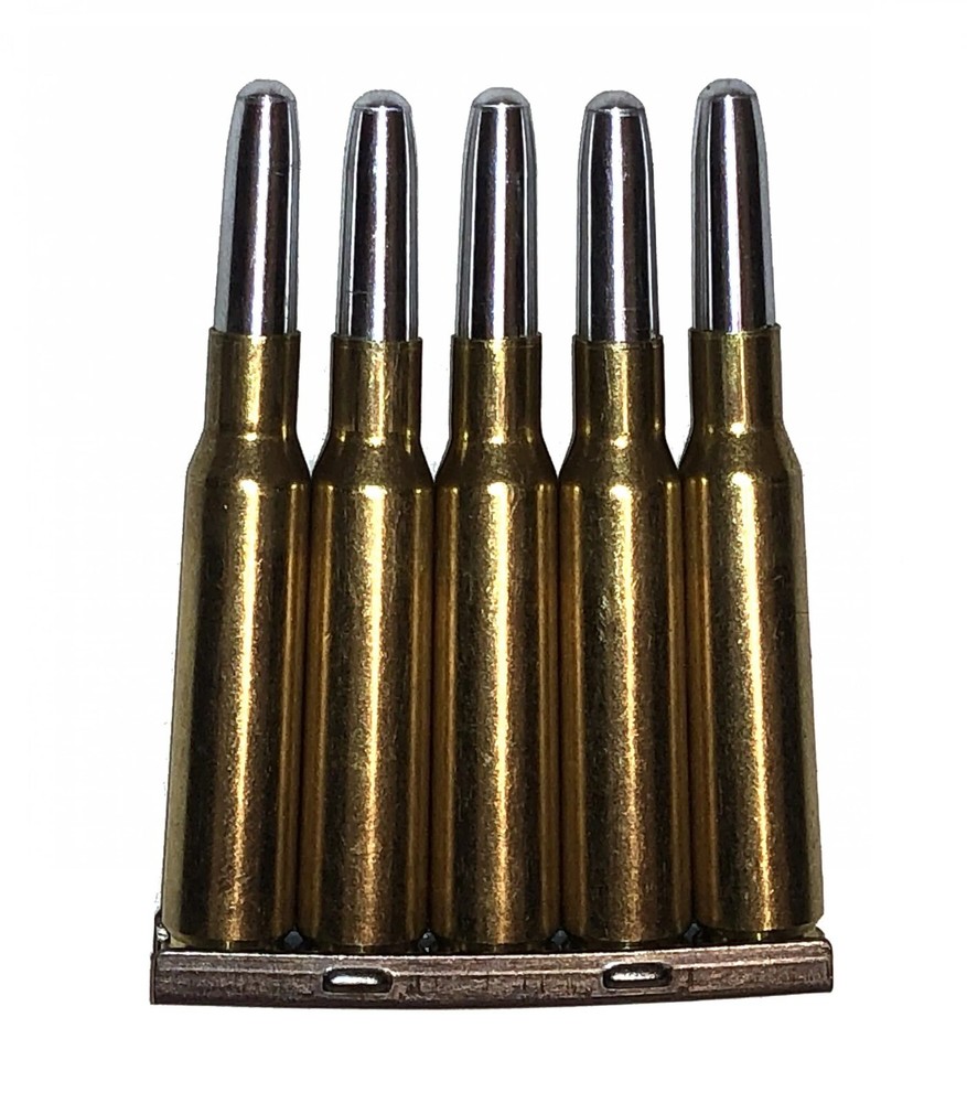 Cupronickel 7x57 Spanish Mauser Snap Caps in Stripper Clip 7mm