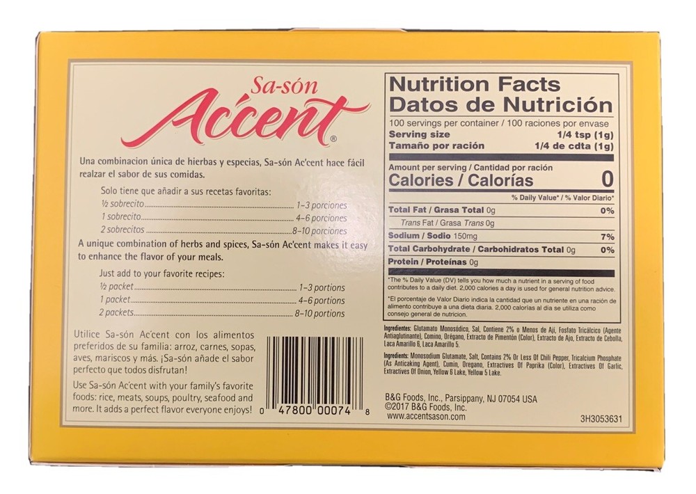 2 Sa-Son Accent Original 20 0.17 oz packets Sazon Sason