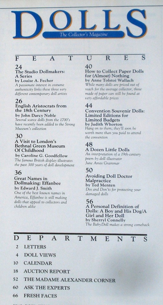 Dolls Collector's Magazine Spring 1983