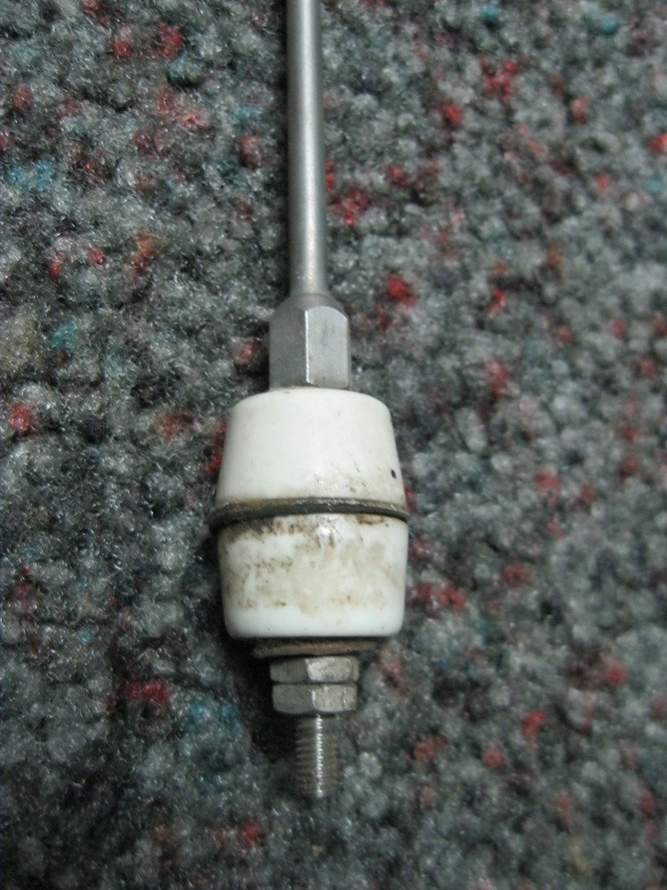 Used rod type VHF Antenna missing gaskets, ceramic insulators