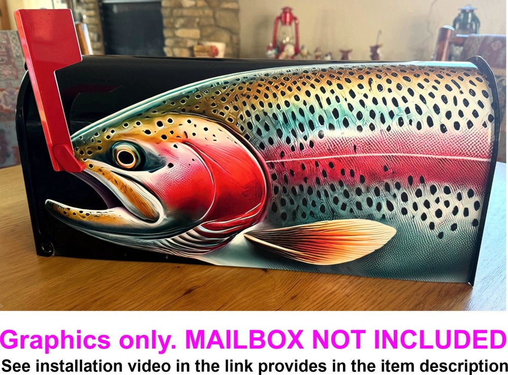 Rainbow Trout mailbox sticker decal